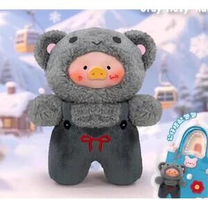 Rainbow Pig Plush Pendant With Tote Bag Series Blind Box - Blue and Gray